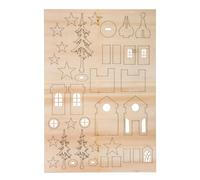 Kit En Bois Eglise De Noël, 37 Pièces, 1pce.