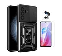 Kit En Verre Trempé Clearglass + Couvercle De Fenêtre Coulissant Magnétique Militaire Defender + Support Magnétique De Voiture PHONECARE Pour Samsung Galaxy A56 - Noir