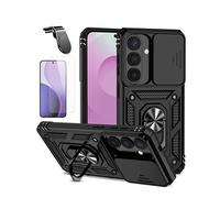 Kit En Verre Trempé Clearglass + Couvercle De Fenêtre Coulissant Magnétique Militaire Defender + Support Magnétique L De Voiture Pour Conduite Sûre PHONECARE Pour Samsung Galaxy S26 - Noir