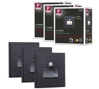 Paulmann 5272 Kit LED encastrés muraux Edge Lot de 3 80x42 mm 3x1,2W 3x25lm 230V 2700K noir mat