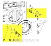 Kit encastrement charnières pour lave-linge ARISTON AWM129EU - Pièce d'origine Constructeur