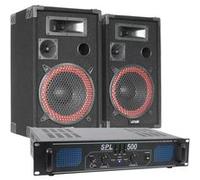 Enceintes passives - SKYTEC - XEN 3508 - Noir - Amplificateur SPL500 2x250W - Coffrage en bois