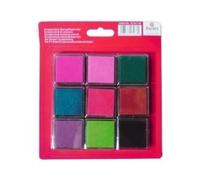 Rayher Kit encreurs Scrapbooking G - 9 couleurs assorties 3,5 x 3,5 cm multicolore