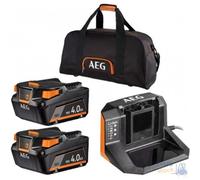 Kit Énergie AEG - 2 Batteries 4.0Ah 18V - Chargeur - Sac