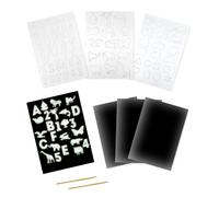 Kit Enfant Cartes À Gratter Phosporescent Et Pochoirs