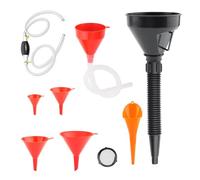 Kit Entonnoir Automobile - Bec Verseur Coudé Flexible avec Filtre | Goulotte Longue en Plastique | Remplissage, Liquide Refroidissement & Huile Moteur, Ensemble 8 Pièces Pompe Siphon Manuelle