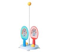 Kit Entraînement Tennis Table avec Tige Élastique Souple, Socle ABS 18 Cm, Support Vertical 1 M, Deux Raquettes, Trois Balles, Équipement Portable Pratique Solo Jeunes Adultes Intérieur Extérieur