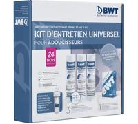 Kit entretien adoucisseurs - BWT - Kit universel - 3 cartouches + 1 pack de pastilles de nettoyage - 24 mois / 2 ans d'entretien