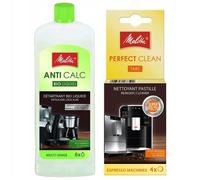 Kit entretien cafetière - Melitta - AntiCalc Bio Liquid et Perfect Clean - Détartrant écologique et nettoyage express