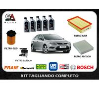 KIT Entretien Ford Focus 2 II 1.6 TDCI 2007 4 Filtres +5l Huile Formule 5w30