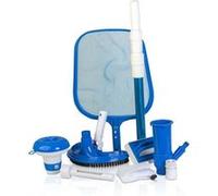 GRE - Kit nettoyage piscine 6 accessoires - Brosse, épuisette, manche, thermomètre, balai et diffuseur