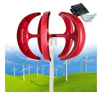 Kit éolienne 12 000 W - Aimant permanent triphasé AC, 12 V/24 V/48 V/110 V/220 V, faible vitesse du vent, système complet pour la maison, camping-car, bateau avec contrôleur - Finition rouge durable