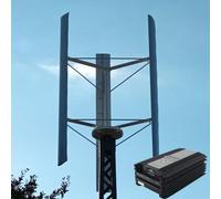 Kit éolienne à axe vertical 3000 W - Générateur à aimant permanent 3 kW AC avec contrôleur de charge LCD MPPT pour une génération efficace de l'énergie éolienne