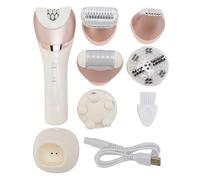 Kit épilateur pour femme rechargeable par USB 6 en 1 rasoir électrique multifonctionnel pour femme, tondeuse pour bikini, brosse de nettoyage du visage, dissolvant de callosités