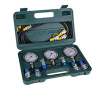 Kit Essai Pression Hydraulique, Pièces d'Essai de Jauge Hydraulique Numérique avec Raccords, Tuyaux, Manomètres pour Machines de Construction de Pelles Hydrauliques