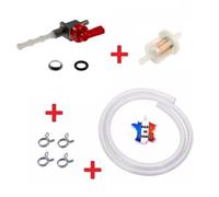 Kit Essence Peugeot 103 : Robinet Rouge + Collier + Durite + Filtre Moto Mobylette Cyclomoteur Moto Sp Mvl Vogue Fox Rcx Spx