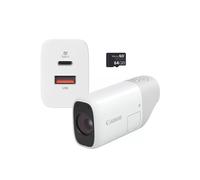 Canon PowerShot ZOOM, appareil photo compact monoculaire à téléobjectif, kit essentiel, blanc