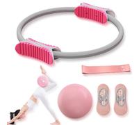 Kit essentiel de pilates - Anneau de résistance, bandes, sangles de tirage, balle et chaussettes antidérapantes - Ensemble d'entraînement complet à domicile pour le tronc, les fessiers et la