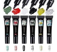 Kit estampage vernis à ongles en gel uv, vernis ongle stamping gels blanc Outil de tampon d'impression d'ongles Plaque d'estampage des ongles tampon ongle nail art