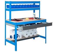 Kit Etabli avec tiroir 1440x1500x750mm BT-1 BOX 1500 BLEU/BOIS Simon Rack