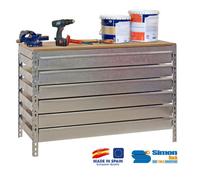 Kit Etabli avec tiroirs 840x1500x750mm BT-5 BOX6 1500 GALVA/BOIS Simon Rack