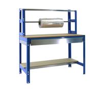 Kit établi Bricolage - 1445x1210x760 - 3 niveaux Bleu/Bois - SIMON RACK - 8435104932681