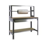 Kit établi Bricolage - 1445x1510x760 - 3 niveaux Gris/Bois - SIMON RACK - 8435104932698