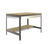 Kit établi Bricolage - 842x1210x760 - 2 niveaux Gris/Bois - SIMON RACK - 8435104932575
