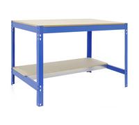 Kit établi Bricolage - 842x910x760 - 2 niveaux Bleu/Bois - SIMON RACK - 8435104991961