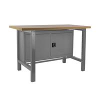 Kit établi mobile Bricolage - 865x1800x750 - 1 niveau Gris/Bois - SIMON RACK - 8435104942642