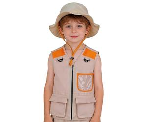 Kit Explorateur Pour Enfant,avec Chapeau Tenue Légère - Gilet de Camping Déguisement Explorateur Enfant,Pour Garçons Et Filles Randonnée Pêche Camping Exploration Parc Et Jardin Aventures En Pleine Na
