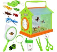 Kit Exploration Enfant - 12 pièces : boîte à insectes, 5 jeux, loupe, kit explorateur. Cadeau idéal pour garçons et filles - Vert C