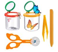 Kit Exploration Exterieur,2 pcs Boîte à Insectes avec Loupe,3X et 6X | Loupe à Grossissement Ensemble Explorateur Extérieur,Kit Aventurier,Kits Observation Boite à Insectes