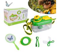 Kit Exploration Insectes Enfant avec Loupe Rotative à 360°Boîte Observation Insecte Télescopique Kit D'exploration Nature STEM avec Attrape-Insecte Jouet Educatif Exterieur pour Garçons Filles 4-12ans