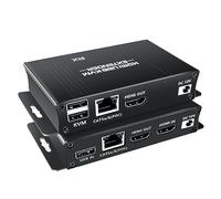 Kit Extenseur KVM HDMI USB 1080P, BolAAzuL 50M - Extenseur/Balun KVM HDMI USB sur Câble Réseau RJ45 Cat5e/6 avec Sortie Boucle et Fonction POC, Distance Flexible et Transmission sans Pertes
