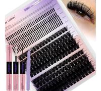 Kit Extension Cils 80D+100D Manga Spiky Lashes Avec Wispy Cils Inférieurs,Individual Eyelashes D-curl 12-18 mm Cluster Lashes 0,07 DIY Pour Débutants(4 styles-80D+100D)