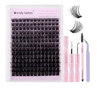 Kit Extension Cils D-Curl Naturels Extension Cils Individuels B Wispy 10-18mm Mélangé Russe Cils Cluster DIY Lashes Extensions Kit(FK/KIT-B-D-Mix1018)