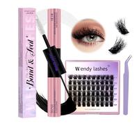 Kit Extension Cils Mix12-16mm Cluster Lashes Kit 0.07mm Woolly Curl Cils Individuel Kit Cils a Cils Extension pour DIY Lash Extension Kit avec Lash Bond et Seal(kit cils-DM28)