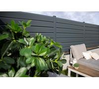 KIT EXTENSION CLOTURE PVC 7016 - idéale pour jardin, balcon et terrasse - coupe-vent - brise vue occultant - Qualité supérieure - Délimitation du jardin.… (Long 1m50 x Haut 0m82)