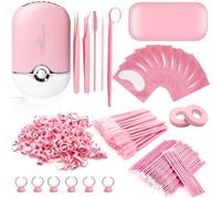 Kit Extension de Cils Mini Ventilateur USB Pince à épiler Miroir Palette de Support D'extension de Cils Anneaux de Tasse Brosses à Cils Micro Brosses Bandes de Cils Patch pour Extension Cils