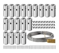 Kit extérieur en grillage métallique, fil d'acier inoxydable, chiot Farmhouse Wire avec ancrage d'expansion et moyeu, murale verticale portable pour briques de jardin ou ferme