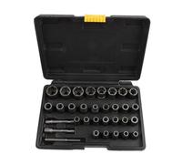 Kit extracteur de boulons 32 pièces pour boulons et écrous endommagés et rouillés - Comprend des adaptateurs 1/4" et 3/8", douilles en acier trempé de 6 à 19 mm