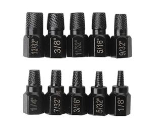 Kit extracteur de boulons cassés 10 pièces résistant à la rouille universel | Outil de mécanicien endommagé pour garage, atelier, construction, plomberie, travail du bois, réparation