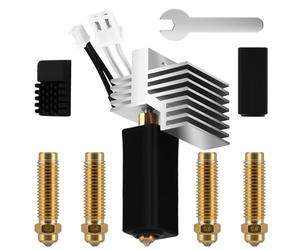 Kit extrudeuse Hotend 0,4 mm avec buse en laiton en acier trempé de 0,2 mm, 0,4 mm, 0,6 mm, 0,8 mm, chaussette en silicone et lingette de buse, pour imprimante 3D Elegoo Centauri Carbon/Centauri