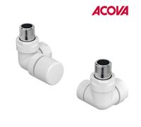 Kit F robinetterie manuelle thermostatisable équerre d'angle gauche pour sèche-serviettes - ACOVA 991511