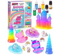 Kit Fabrication Savon Enfant, Licorne Activites Manuelles pour Enfants 5 6 7 8 9 10 11 12 Ans Experiences Scientifiques Enfants Avec Base de Savon Moule Silicone Pour Fille Garçon Cadeau Anniversaire