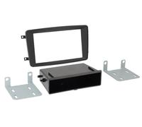 Façade d'autoradio 2-DIN avec vide poche compatible avec Mercedes noire