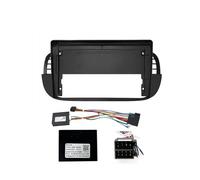 Kit Façade D'autoradio Autoradio CD MP5 9 Pouces avec Écran Stéréo Android Navigation Cadre Faisceau Câbles CANbus pour Fiat 500 2007-2015 Montage Cadre Radio(Frame Black canbus)