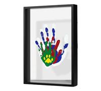 Kit familial sur les empreintes à main, kit d'empreinte à main - KeepSake Craft de Handprint - Frame photo transparente Ornement de bureau à domicile à la main pour le nouveau parent pour les parents