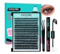 Kit Faux Cils 280PCS Kit Extension Cils 60D DIY Kit d'extension de cils individuels extension cils naturels avec Lash Bond and Seal Waterproof, Lash Tweezers(D-Mix9-16mm Kit)